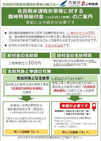 いわき市からご支援のお願い